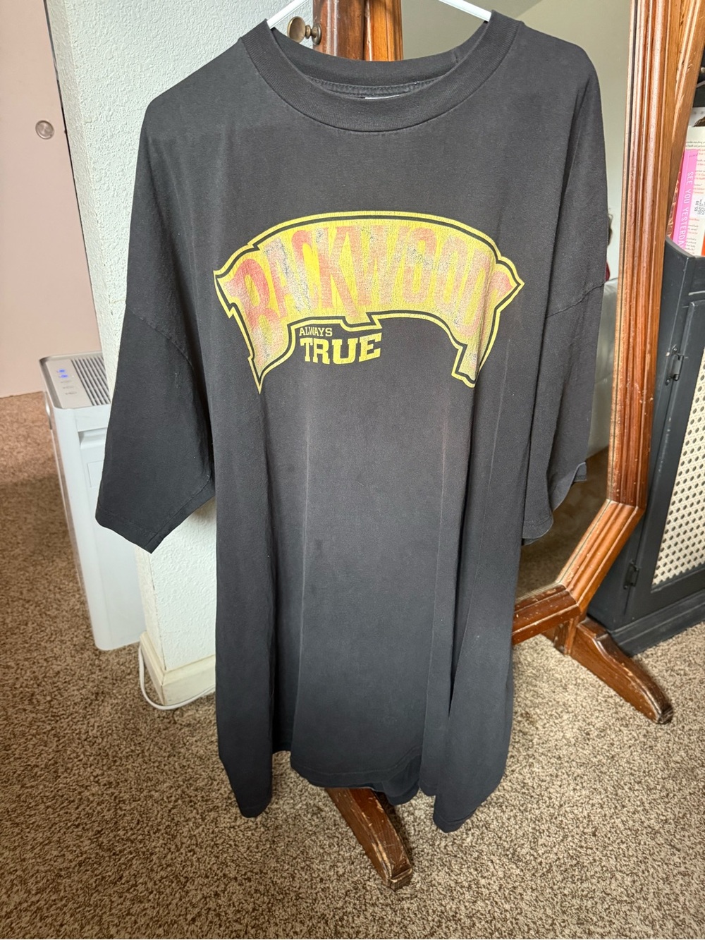 Backwoods Always True 5XL Pro Club Heavyweight Faded Black Graphic T Shirt